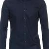 VENTI body fit overhemd, twill, blauw