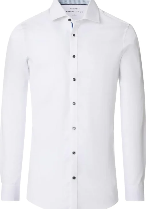 VENTI body fit overhemd, twill, wit