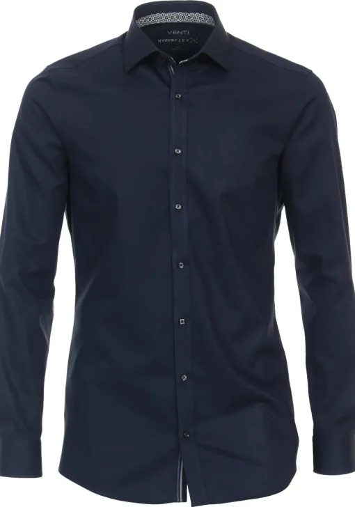 VENTI body fit overhemd, twill, blauw