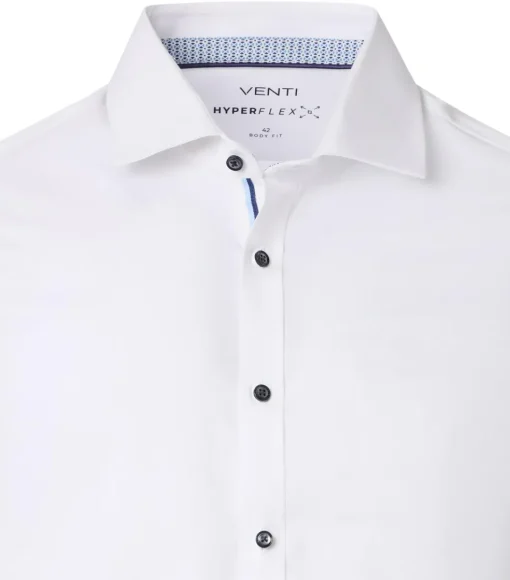 VENTI body fit overhemd, twill, wit
