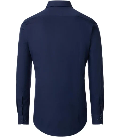 VENTI body fit overhemd, twill, blauw