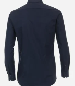 VENTI body fit overhemd, twill, blauw