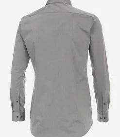 VENTI body fit overhemd, twill, grijs