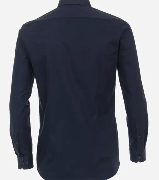 VENTI body fit overhemd, twill, blauw