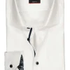 VENTI body fit overhemd, wit structuur (contrast)