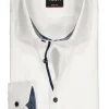 VENTI body fit overhemd, wit twill (contrast)