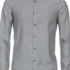 VENTI modern fit overhemd, dobby, bruin met blauw mini dessin