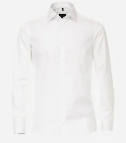 VENTI modern fit overhemd, mouwlengte 7, twill, wit