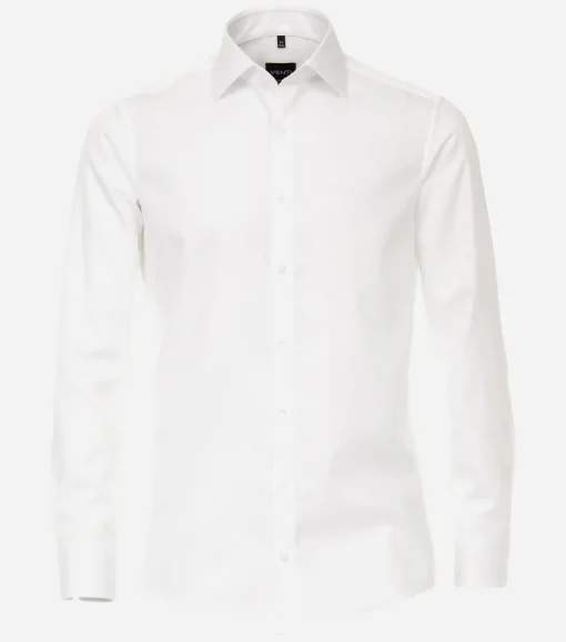 VENTI modern fit overhemd, mouwlengte 7, twill, wit