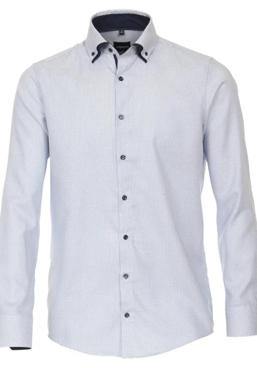 VENTI modern fit overhemd, dobby, blauw