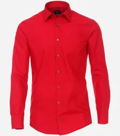 VENTI modern fit overhemd, popeline, rood
