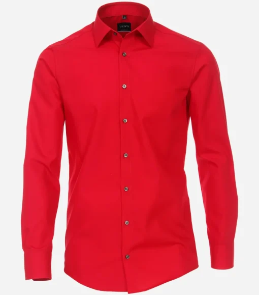 VENTI modern fit overhemd, popeline, rood