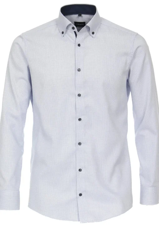 VENTI modern fit overhemd, structuur, blauw