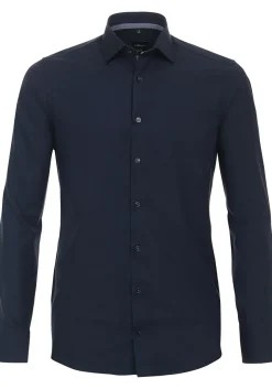 VENTI modern fit overhemd, structuur, blauw