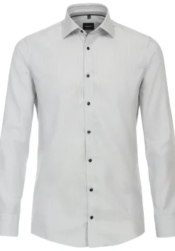 VENTI modern fit overhemd, structuur, grijs