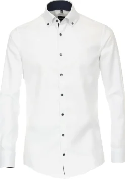 VENTI modern fit overhemd, dobby, wit
