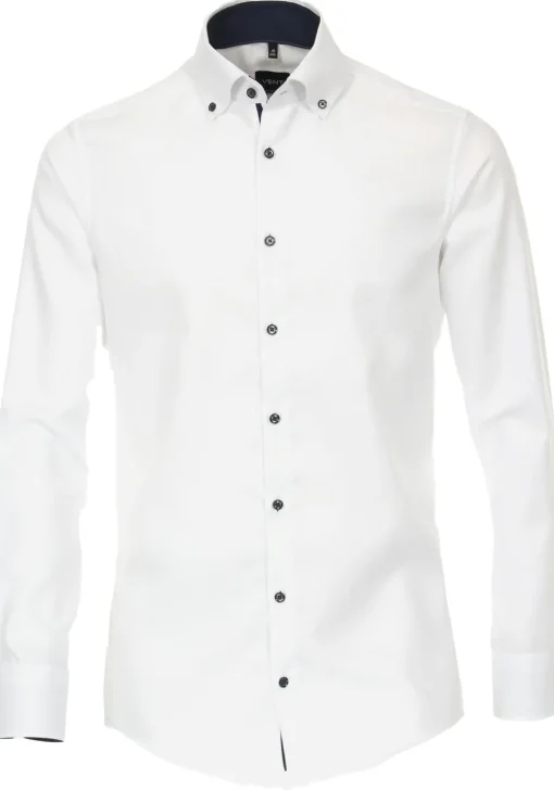 VENTI modern fit overhemd, dobby, wit
