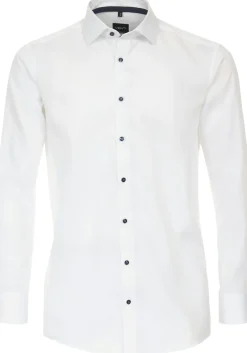 VENTI modern fit overhemd, structuur, wit