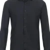 VENTI modern fit overhemd, structuur, zwart