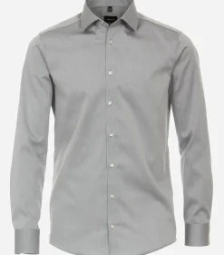 VENTI modern fit overhemd, twill, grijs