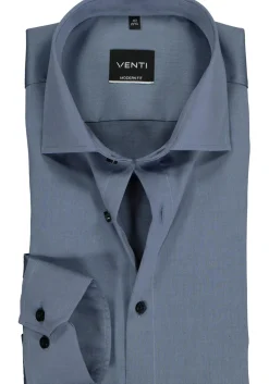 VENTI modern fit overhemd, twill, grijsblauw