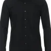 VENTI modern fit overhemd, twill, zwart