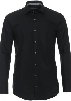 VENTI modern fit overhemd, twill, zwart