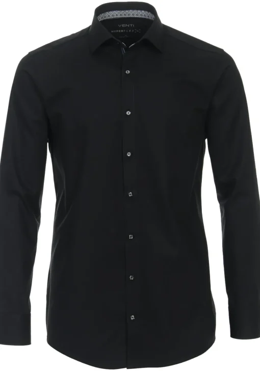 VENTI modern fit overhemd, twill, zwart