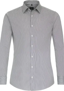 VENTI modern fit overhemd, twill, zwart gestreept