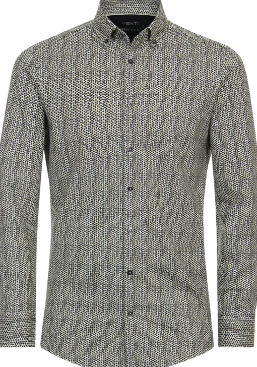 VENTI modern fit overhemd, jersey, groen dessin