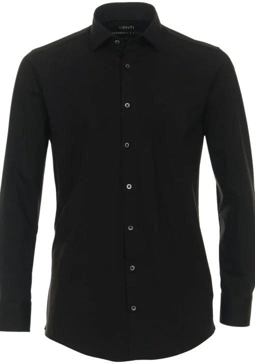 VENTI modern fit overhemd, jersey, zwart