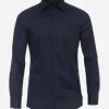 VENTI modern fit overhemd, mouwlengte 7, twill, blauw