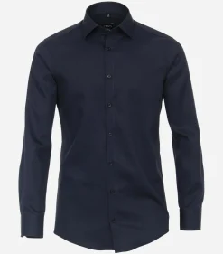 VENTI modern fit overhemd, mouwlengte 7, twill, blauw