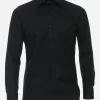 VENTI modern fit overhemd, mouwlengte 7, twill, zwart