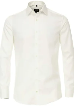 VENTI modern fit overhemd, mouwlengte 72 cm, twill, beige