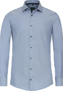 VENTI modern fit overhemd, dobby, blauw