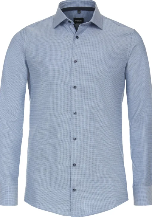 VENTI modern fit overhemd, dobby, blauw