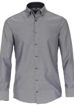 VENTI modern fit overhemd, dobby, blauw