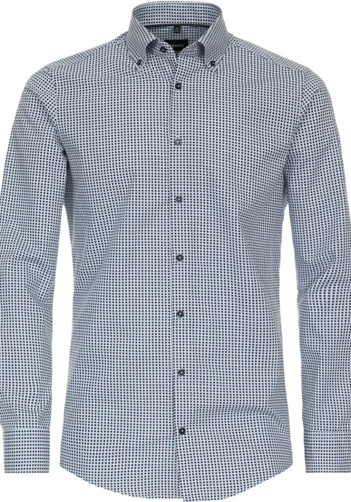VENTI modern fit overhemd, popeline, blauw dessin