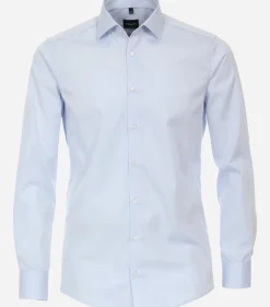 VENTI modern fit overhemd, mouwlengte 7, twill, blauw