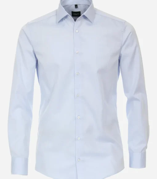 VENTI modern fit overhemd, mouwlengte 7, twill, blauw