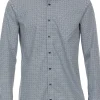 VENTI modern fit overhemd, popeline, blauw met wit dessin
