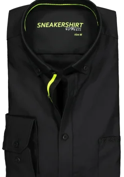 VENTI modern fit overhemd, zwart (neon contrast)