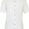 VENTI modern fit overhemd, korte mouw, dobby, wit