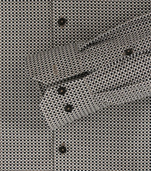 VENTI modern fit overhemd, popeline, bruin dessin