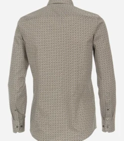 VENTI modern fit overhemd, popeline, geel dessin