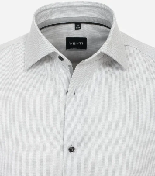 VENTI modern fit overhemd, structuur, grijs
