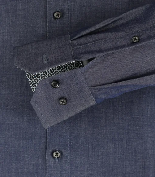 VENTI modern fit overhemd, twill, blauw