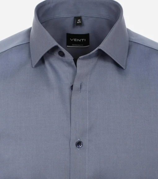 VENTI modern fit overhemd, twill, grijsblauw