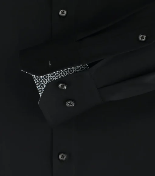 VENTI modern fit overhemd, twill, zwart